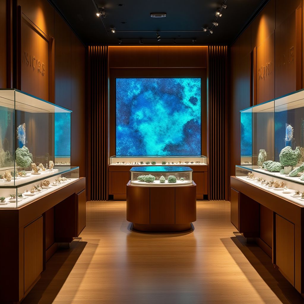 Our Sydney gallery featuring display cases of precious opals