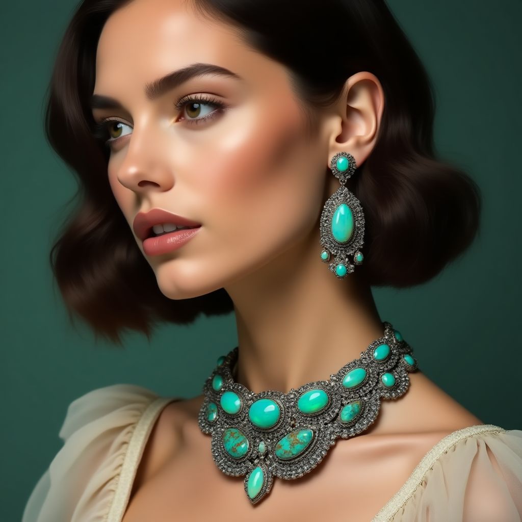 Vogue fashion spread featuring opal jewelry