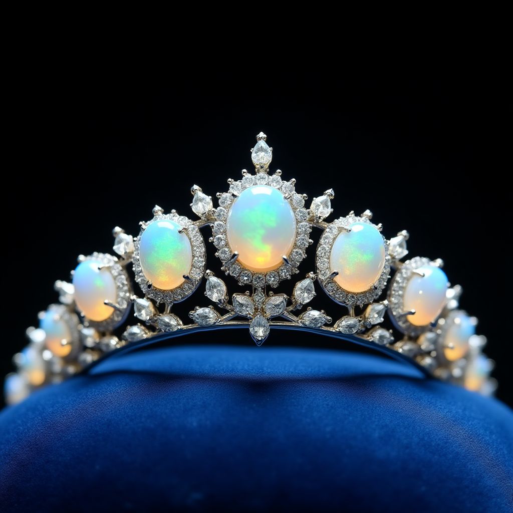 Royal commissioned opal tiara for diplomatic gift